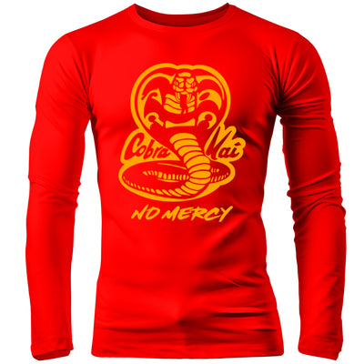 Cobra Kai Karate Kid No Mercy mma ufc venum bjj nhb Adult Rash Guard Compression Long Sleeve Shirt