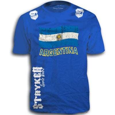 ARGENTINA FIFA WORLD CUP SOCCER MMA FLAG T-SHIRT ROYAL