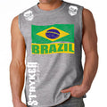 BRAZIL FIFA WORLD CUP SOCCER MMA MUSCLE SHIRT GRAY