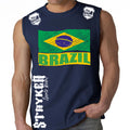 BRAZIL FIFA WORLD CUP SOCCER MMA MUSCLE SHIRT NAVY