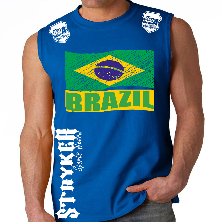BRAZIL FIFA WORLD CUP SOCCER MMA MUSCLE SHIRT ROYAL