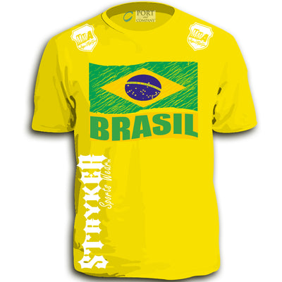 BRASIL FIFA WORLD CUP SOCCER FLAG CREST MENS SHIRT BRAZIL