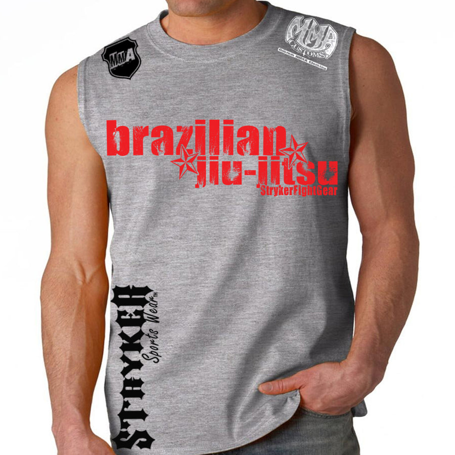 Brazilian Jiu Jitsu Stryker Muscle Sleeveless Shirt Gray