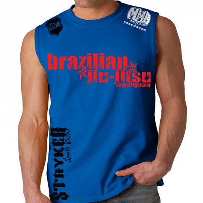 Brazilian Jiu Jitsu Stryker Muscle Sleeveless Shirt Royal Blue