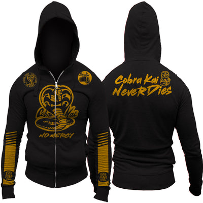 Cobra Kai Never Dies Dodge Challenger Edition No Mercy Adult Zip Up Hoodie