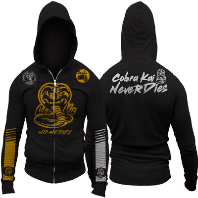 Cobra Kai Never Dies Dodge Challenger Edition No Mercy Adult Zip Up Hoodie