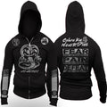 Cobra Kai Karate Kid Netflix Series Dodge Challenger Edition No Mercy Fear Pain Defeat Does Not Exist In This Dojo Adult Zip Up Hoodie