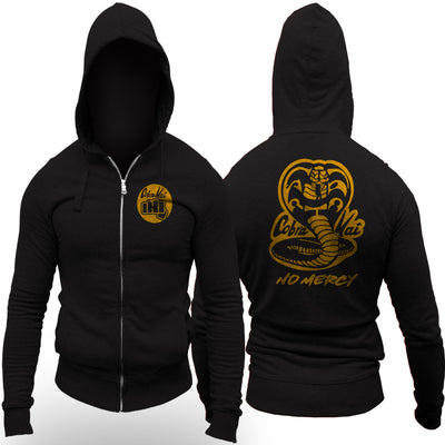 Cobra Kai Karate Kid Netflix Series No Mercy Chest Logo Adult Zip Up Hoodie