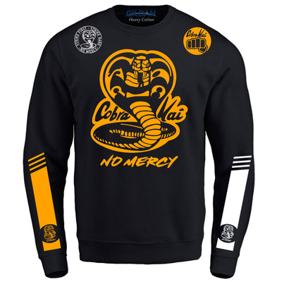 Cobra Kai Karate Kid Netflix Series Chest Fighting Fist Design No Mercy Adult Crewneck Sweatshirt