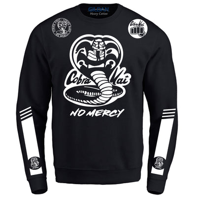 Cobra Kai Karate Kid Netflix Series Chest Fighting Fist Design No Mercy Adult Crewneck Sweatshirt