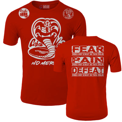 Fresh Off The Press Cobra Kai Karate Kid Netflix Series No Mercy Pain Does Not Exist In This Dojo Adult Shorts Sleeve T-Shirt