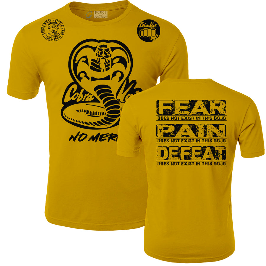 Fresh Off The Press Cobra Kai Karate Kid Netflix Series No Mercy Pain Does Not Exist In This Dojo Adult Shorts Sleeve T-Shirt