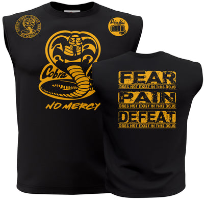 Cobra Kai No Mercy Fear Pain Defeat Does Not Exist In This Dojo 80's youtube show Karate kid ufc mma Muscle Tank Top