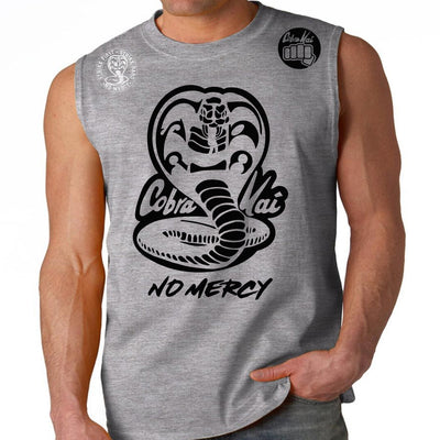 Cobra Kai No Mercy 80's youtube show Karate kid ufc mma striker Muscle Tank Top Gray