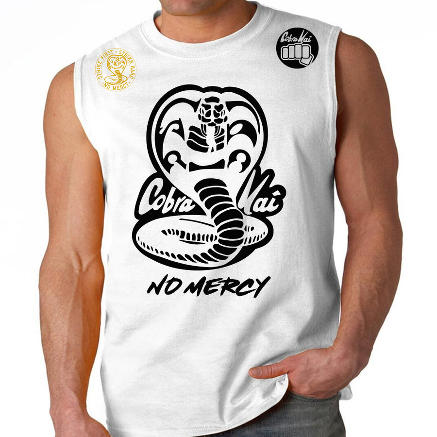Cobra Kai No Mercy 80's youtube show Karate kid ufc mma striker Muscle Tank Top White