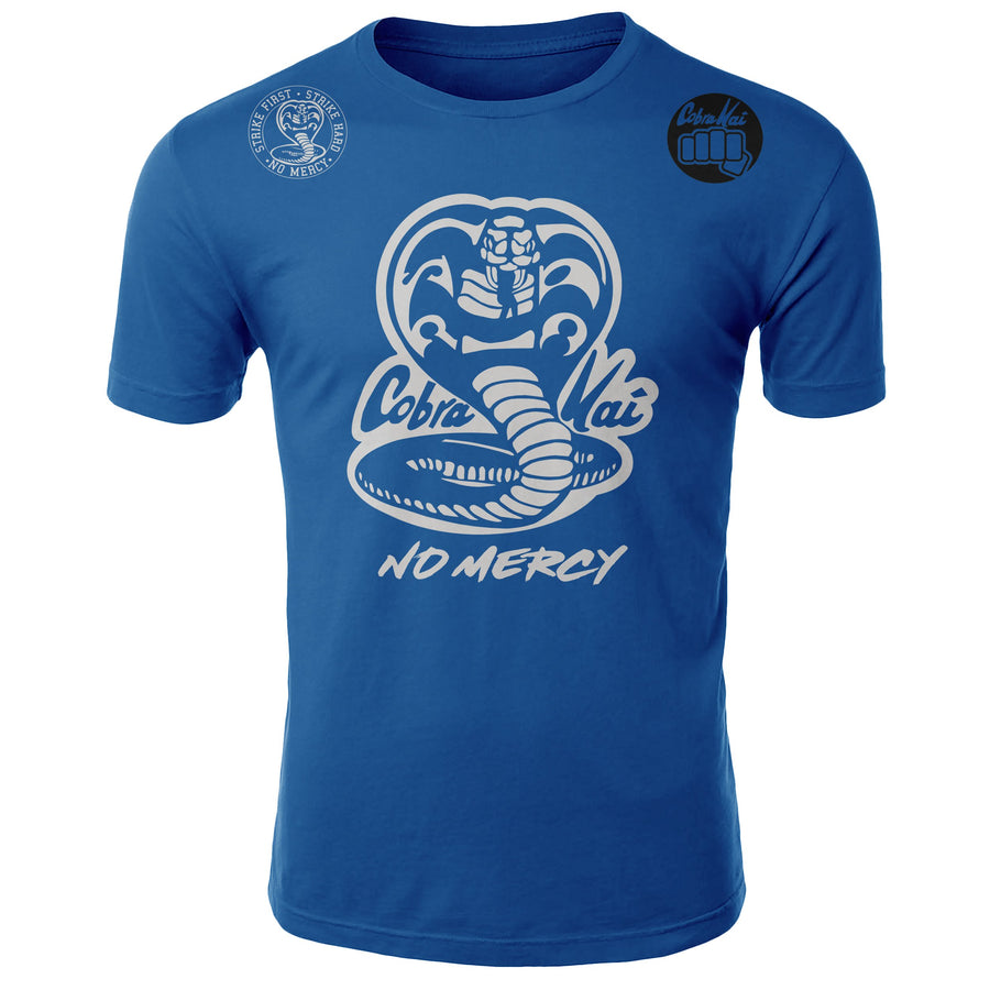 Cobra Kai No Mercy The Karate Kid MMA Fighters Adult T-Shirt Royal Blue