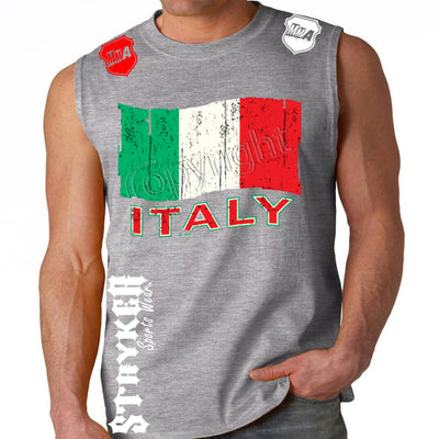 ITALY SOCCER MMA MENS MUSCLE SHIRT Gray