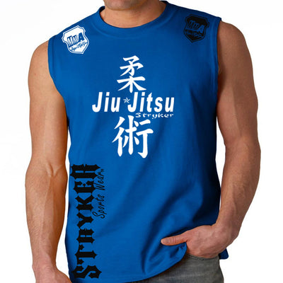 JIU JITSU STRYKER MMA MENS MUSCLE SHIRT ROYAL BLUE