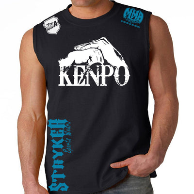 Kenpo Style Stryker Muscle Sleeveless Shirt BLACK / BLUE