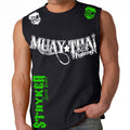 MUAY THAI FIGHTING STRYKER MMA MENS MUSCLE SHIRT BLACK