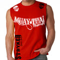 MUAY THAI FIGHTING STRYKER MMA MENS MUSCLE SHIRT RED