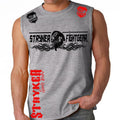 STRYKER FIGHT GEAR DEAD MANS SKULL MMA FIGHTERS MUSCLE SHIRT GRAY