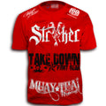 Stryker Fight Gear Y MMA GLOVES Takedown Fight Gear Skulls Muay Thai Fighting BJJ Walkout T-Shirt RED