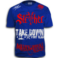 Stryker Fight Gear Y MMA GLOVES Takedown Fight Gear Skulls Muay Thai Fighting BJJ Walkout T-Shirt ROYAL